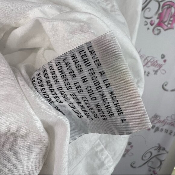 Razzle dazzle button up collared White Floral Embroidered Button-Down Shirt - Picture 7 of 8